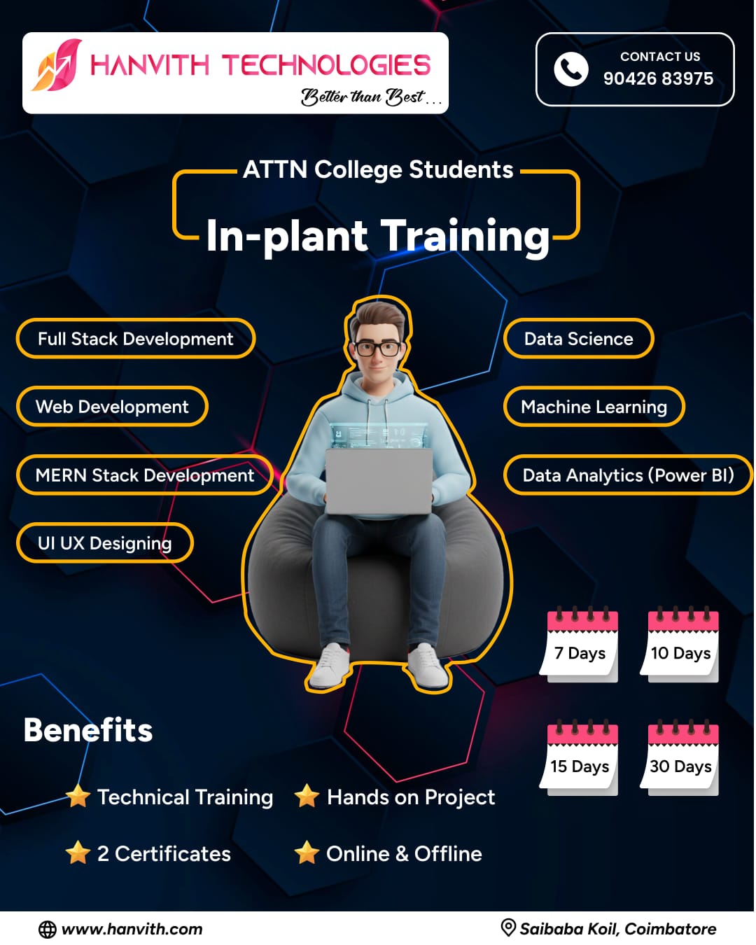Hanvith Technologies |Summer Internship-Engineering| Inplant Training|Machine learning| Coimbatore
